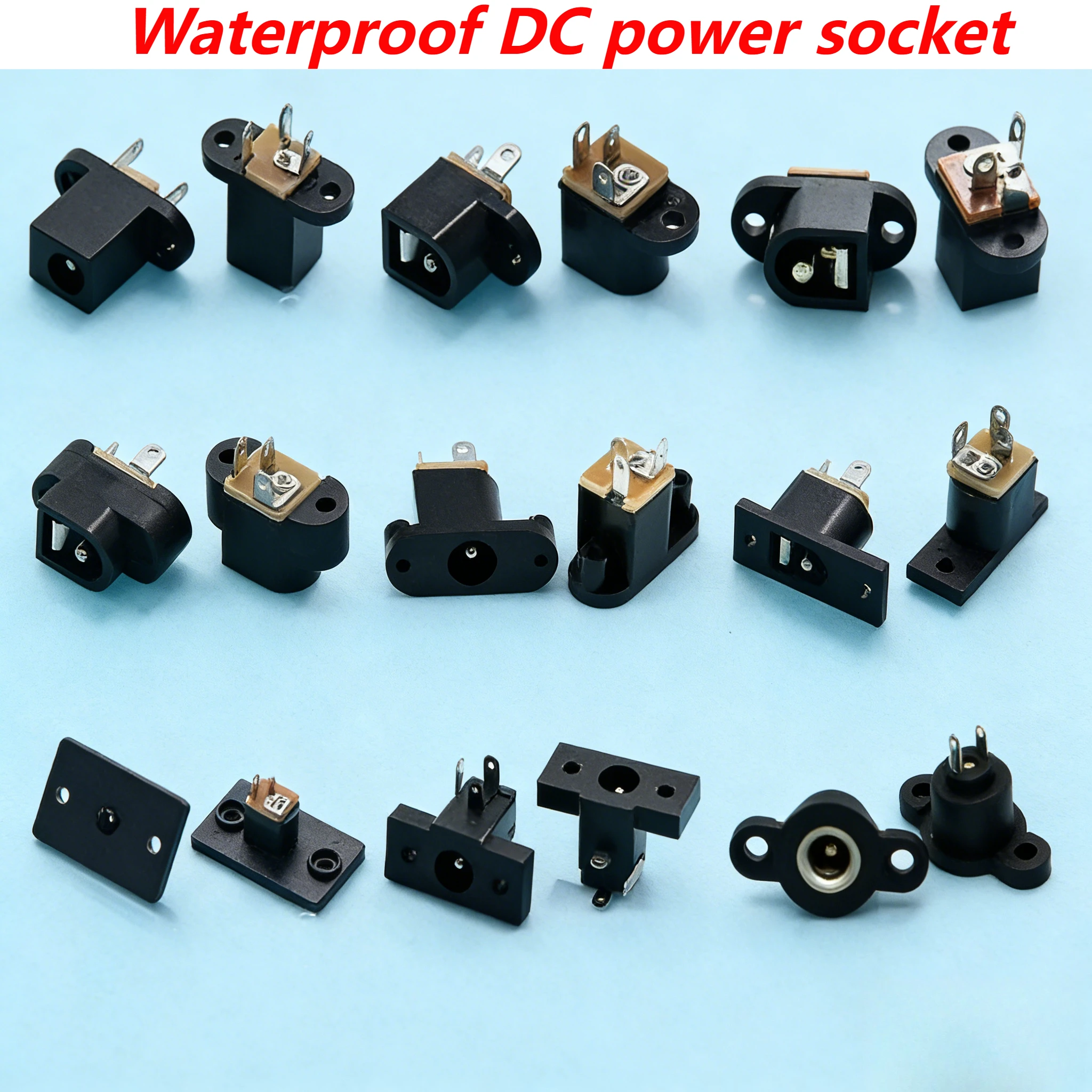 Waterproof Plug DC Scooter Lithium Electric Vehicle Connector DC Screw Hole Two-Pin Straight  Power Female Charging Cable with
