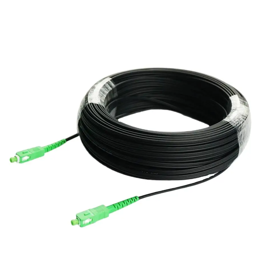 150m 200m SC APC Fiber Drop optic patch cord Cable single mode Simplex G657A FTTH Drop Fiber Optic Cable jumper cable