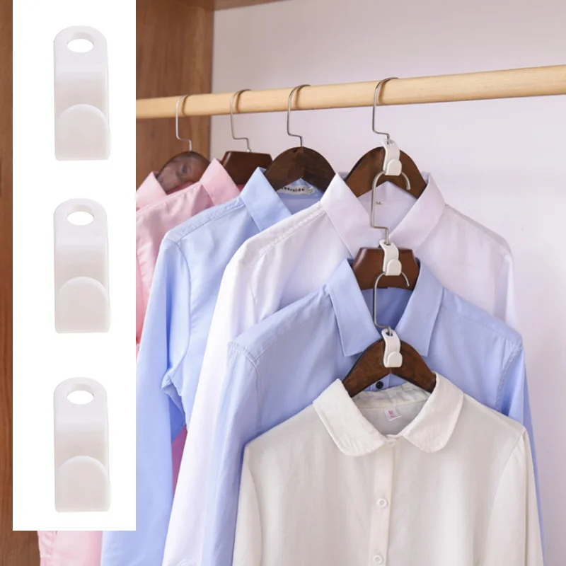 

6pcs Clothes Hanger Connector Hooks White Folding Storage Holder Cloth Hanger Connection Hook Space Saving