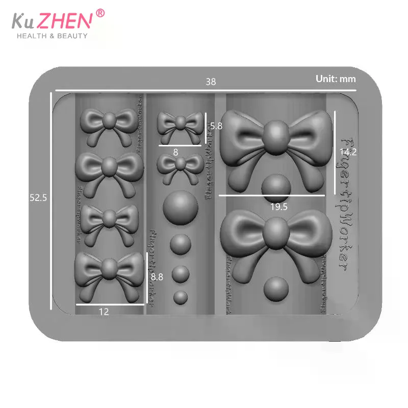 1Pcs Silicone Cute Bow 3D Nail Art Mold Nail Decorations Nail Stamp Manicure Mold High Transparent DIY Manicure Tools