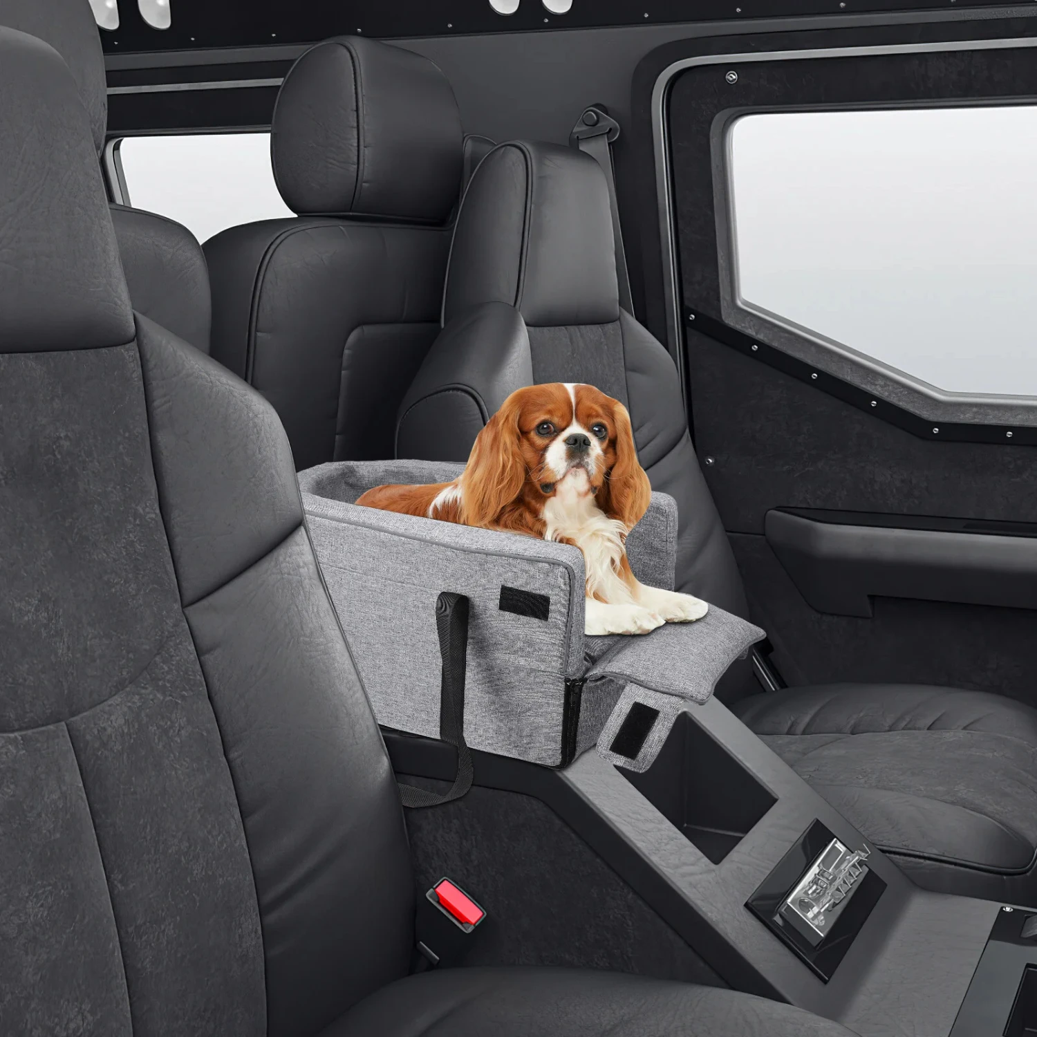 Comfortable Dog Console Car Seat for Small Dogs - Pet Booster Seat for Safe and Secure Travel in Your Vehicle - Ideal Pet Supply