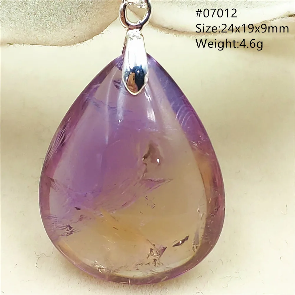 Natural Purple Yellow Ametrine Bead Pendant Women Men Ametrine Citrine Amethyst Clear Water Drop Brazil AAAAAA