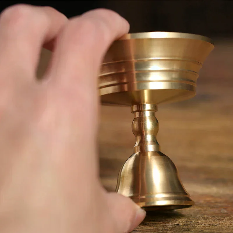 1PC Candle Holders Copper Butter Lamp Holder Long Lamp Candlestick Put Candle Copper Cup Home Decor