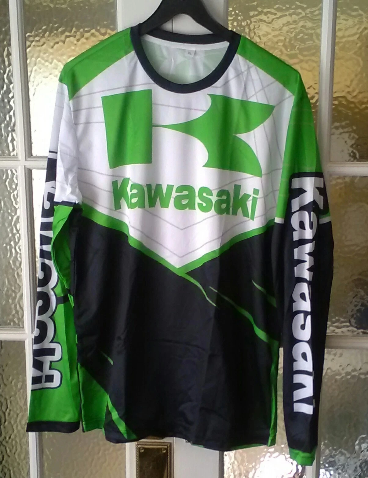 

Kawasaki мотоциклетная гоночная команда для мужчин и женщин футболка с круглым вырезом с длинным рукавом уличный стиль мото фанаты винтажные быстросохнущие топы для мотокросса