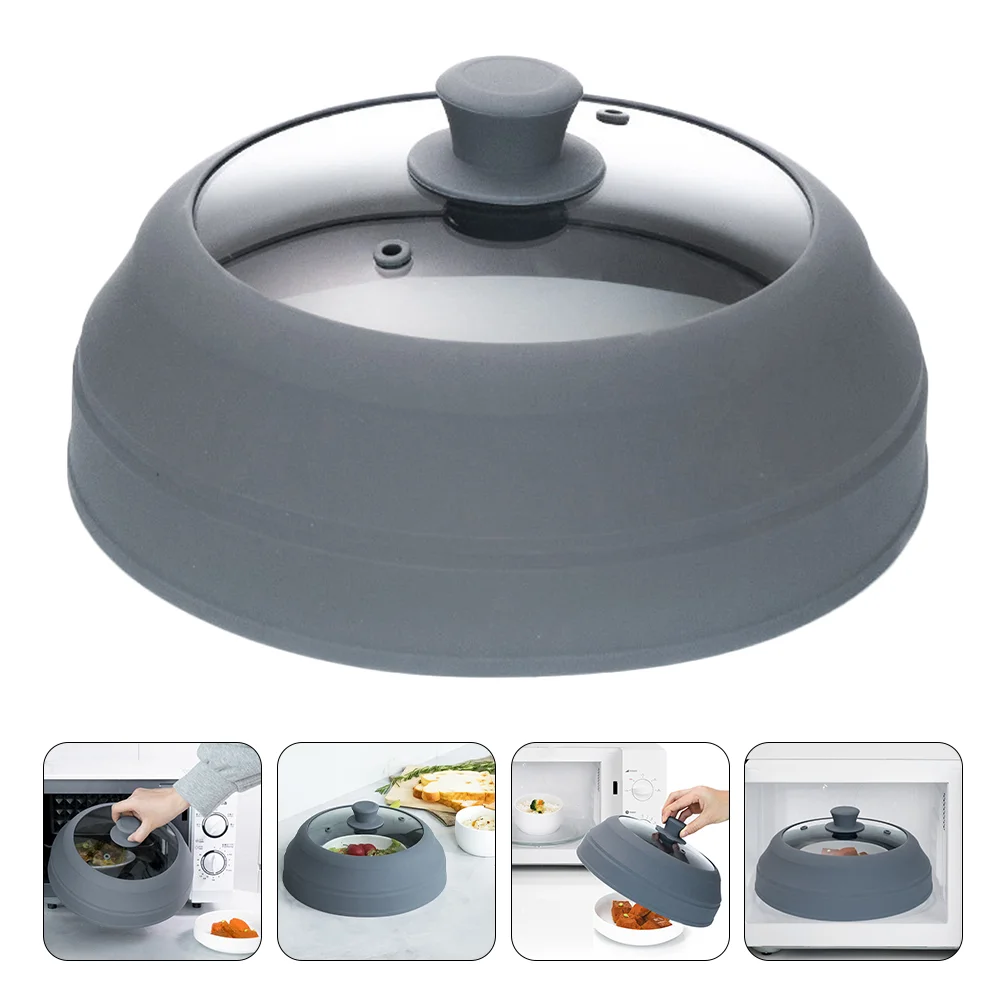 Microwave Oven Lid Heat-resistant Food Covers Oilproof Heating Glass Kitchen Preservation Silica Gel