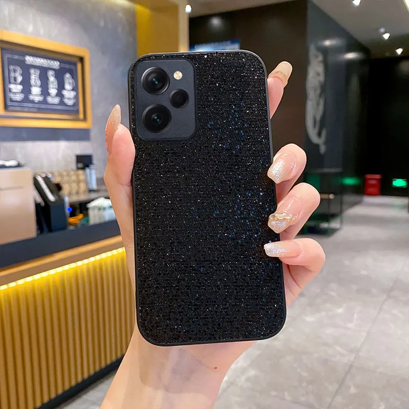 럭셔리 별빛 TPU 폰 케이스 샤오미 포코 F6 F5 프로 X3 X4 X5 X6 X7 프로 5G 글리터 가죽 충격 방지 소프트 쉘