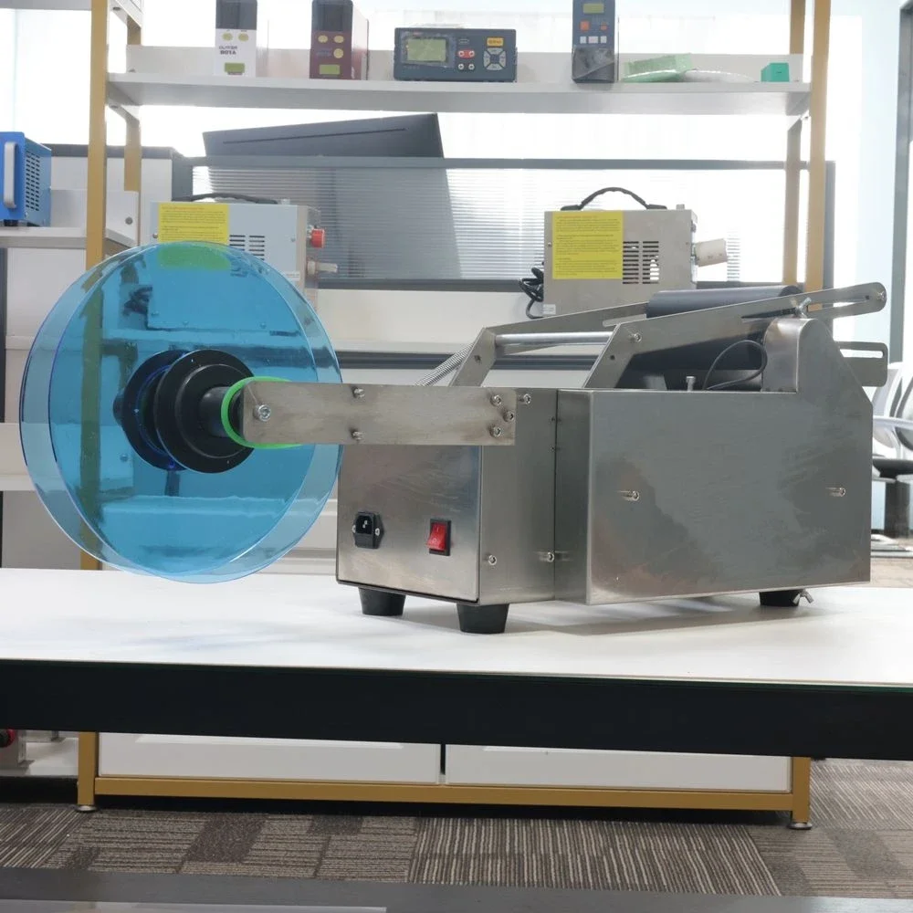 MT-50 Semi Automatic Circular Labeling Machine for Plastic Bottle Date Coder Label Sticker Dispenser