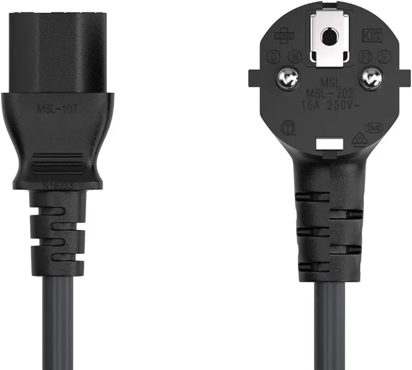 IEC C13 kabel daya EU 10A kabel ekstensi 3m/10Ft kabel EU kabel catu daya untuk TV HP Dell PC Printer Monitor komputer