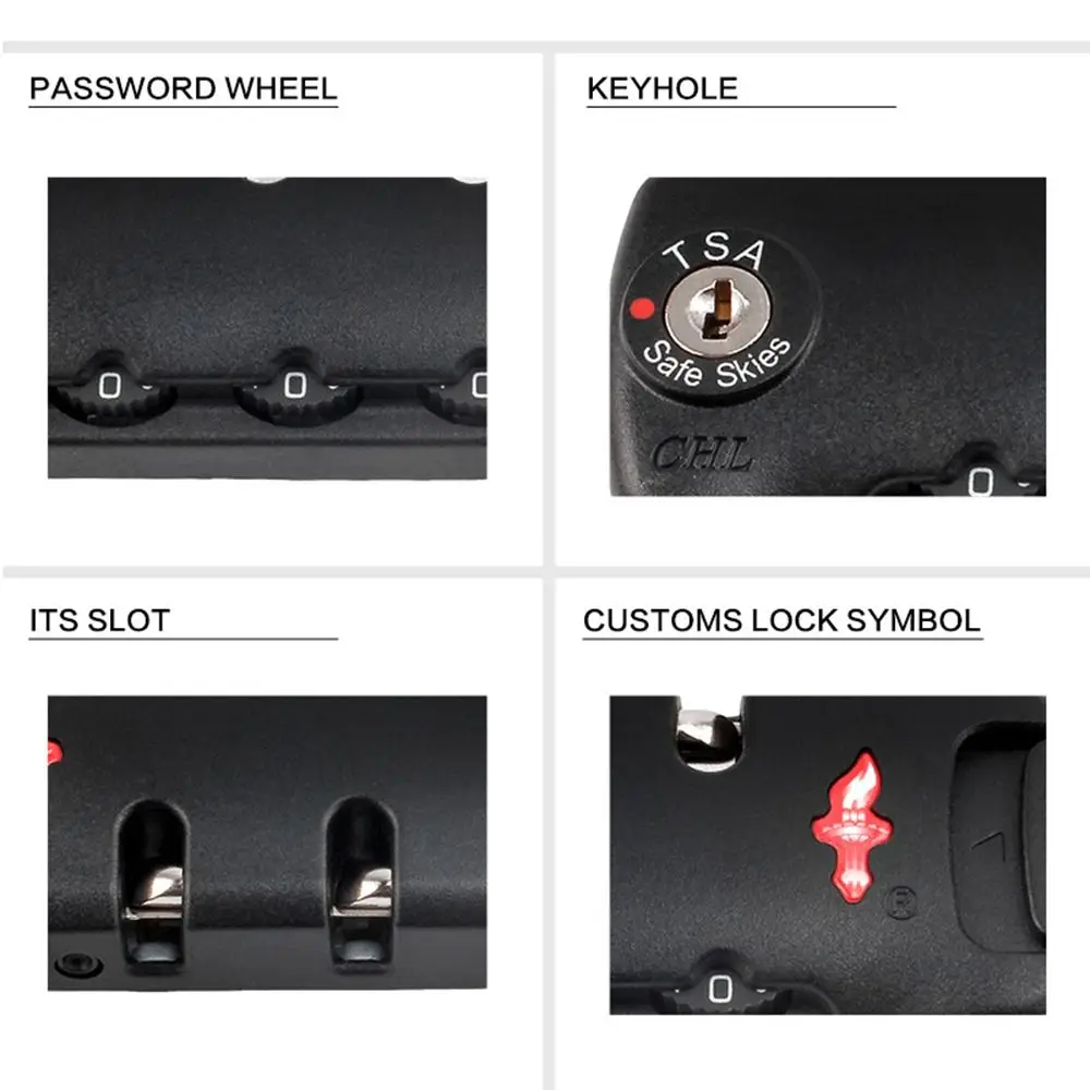 TSA 3 Digit Password Lock Security Lock Suitcase Luggage Coded Lock Cupboard Cabinet Locker Padlock Travel Bag Lock