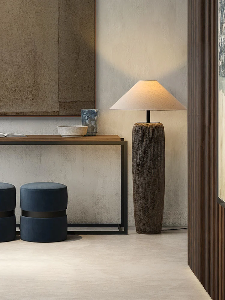 Imagem -05 - Japonês Antique Pottery Pot Floor Lamp Quiet Cloth Zen Floor Table Light Chinese Garden Stand Sala de Estar