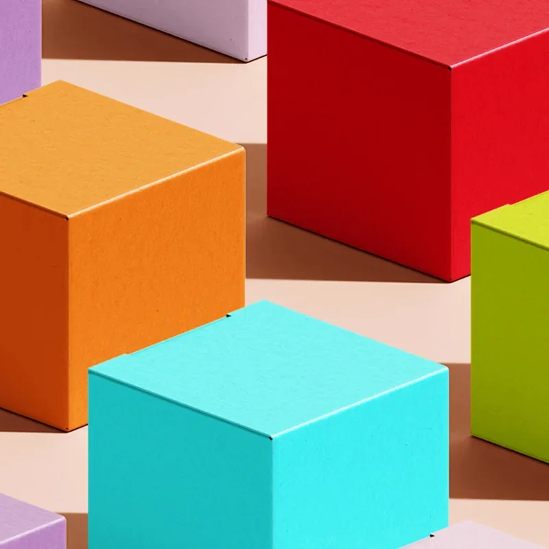 20Pcs Colorful Square Paper Box Gift Packaging Boxes For Jewelry Candy Chocolate Cosmetic DIY Handmade Saop Box Party Favors