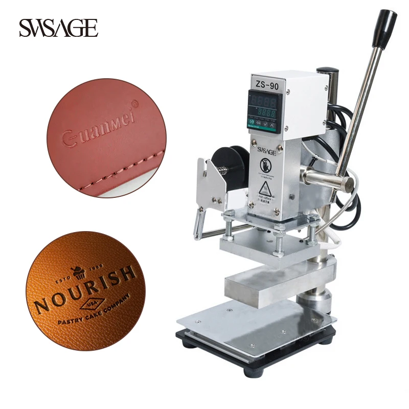 SWSAGE New Embossing Manual Leather Paper Wood Automatic Machine Heat Press Machine Letters Hot Foil Stamping Machine