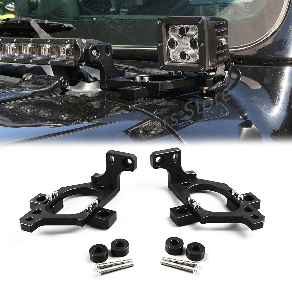  A-pillar Bracket + Work Light Bar Bracket 2-in-1 CNC Bracket for Wrangler Modified Wrangler JL 2018 -2024 Accessories