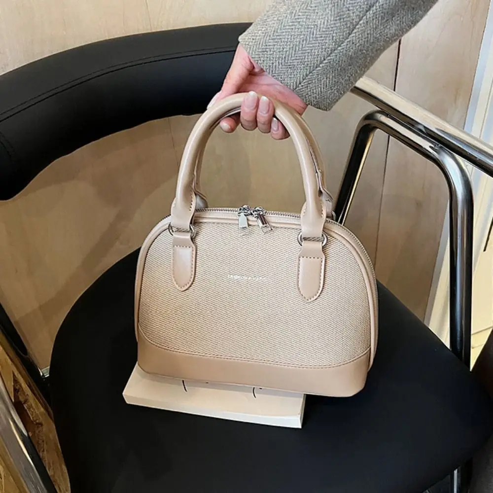 

Elegant PU Leather Women Shoulder Bag Korean Style Portable Mini Shell Travel Bag Handbag Ins Style Small Square Bag Outdoor
