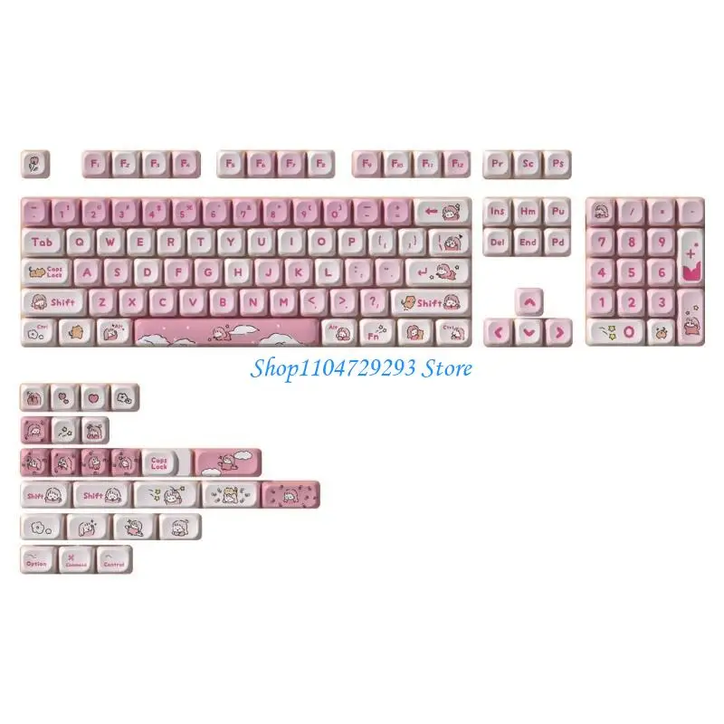 Y2GD 129PCS Keycaps for Mechanical Keyboard Switches Lazy Theme PBT Keycaps DIY Keycaps for 61/84/87/104 Switches Keycap