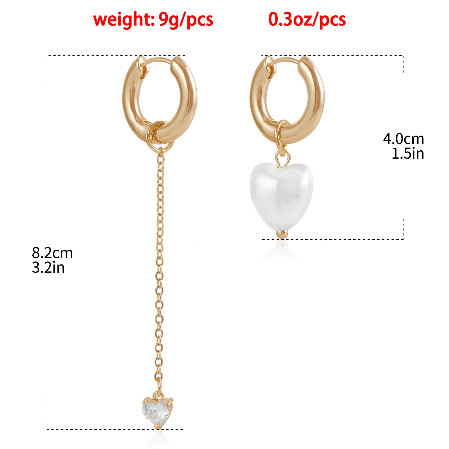 New fashion trend  jewelry Tassel love earrings Heart pendant small design ear buckle earrings