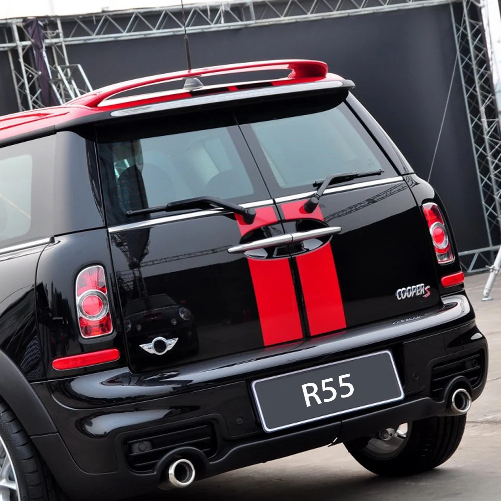 For MINI Cooper S R50 R55 R56 R60 Clubman F54 F55 F56 F60 Countryman Car Rear Trunk Decal Stripe Back Door Stickers Accessories