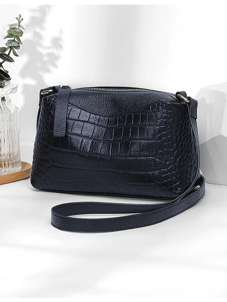 

Women's Natural Cow Leather Shoulder Bag Female Retro Luxury Designer Cowhide Handbags Ladies Soft Retro Crossbody Underarm Bags