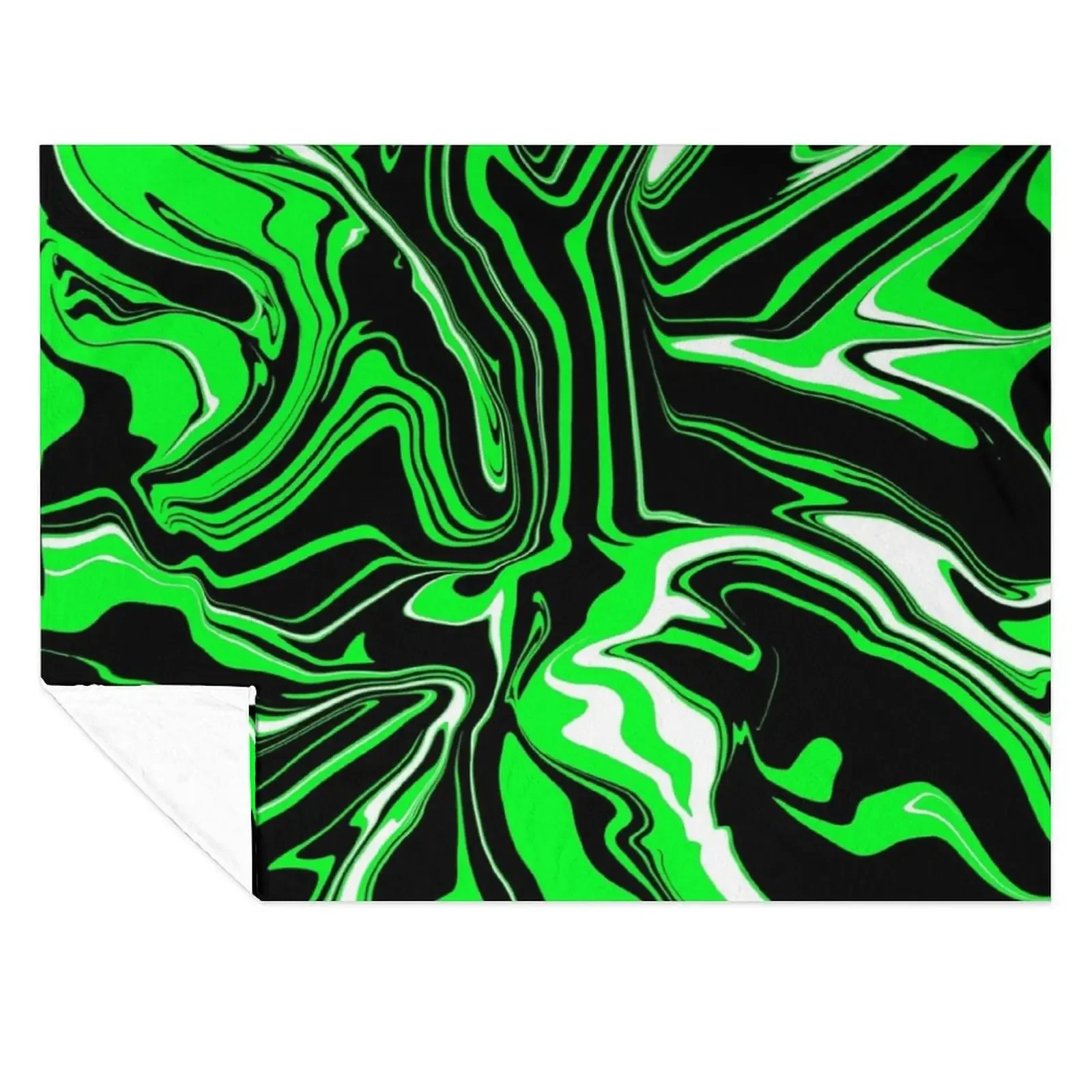 

Lime Green, Black and White Abstract Melt Throw Blanket Beautifuls Bed Fashionable valentine gift ideas Picnic Blankets
