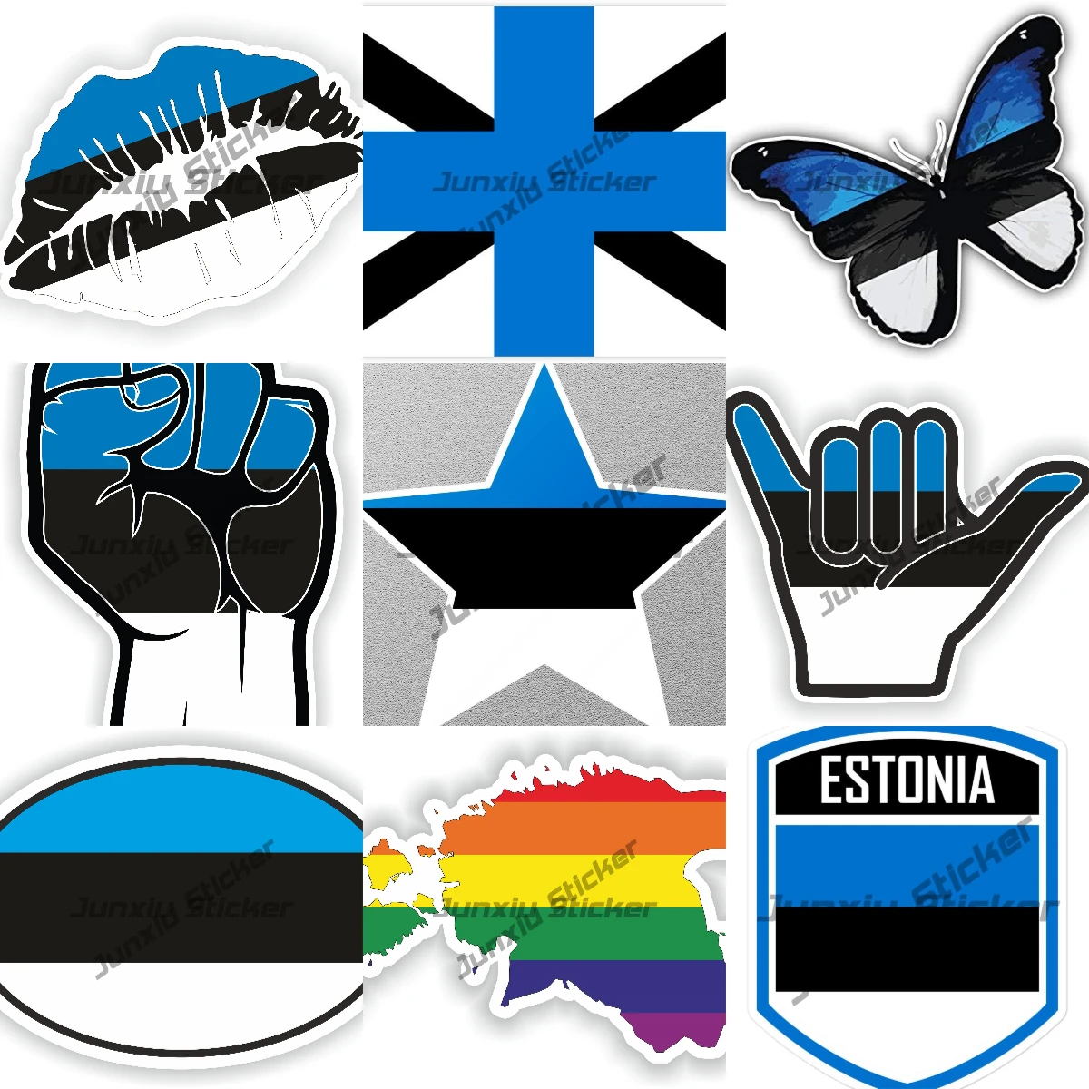 

Made in Estonia Flag Emblem Stickers Round Seal Vinyl Outdoor Decals SUV Fine Decor Decal Graphic Scratch-Proof Exterior