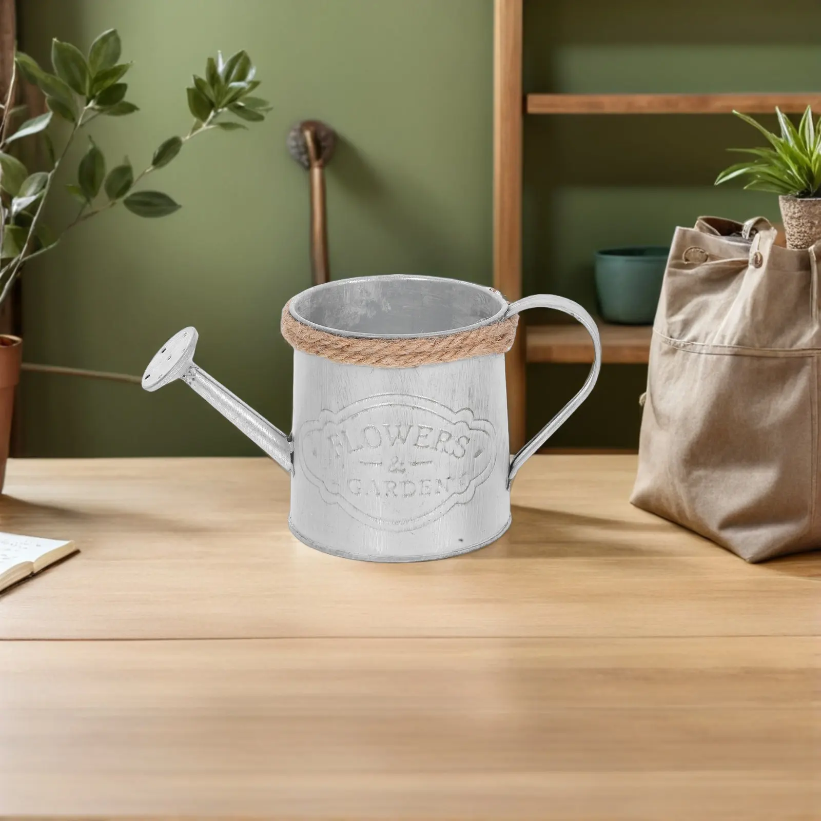 Iron Flower Pots 2 Pack Vintage Metal Bucket Planters with Handles for Home Garden Decor