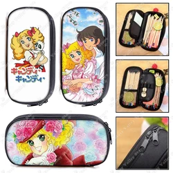 Candy Candy Anime Cosmetic Case 90s Vintage Cartoon Girls Pencil Bag Makeup Bags Storage Bag School Case Zipper Pouch Clutch