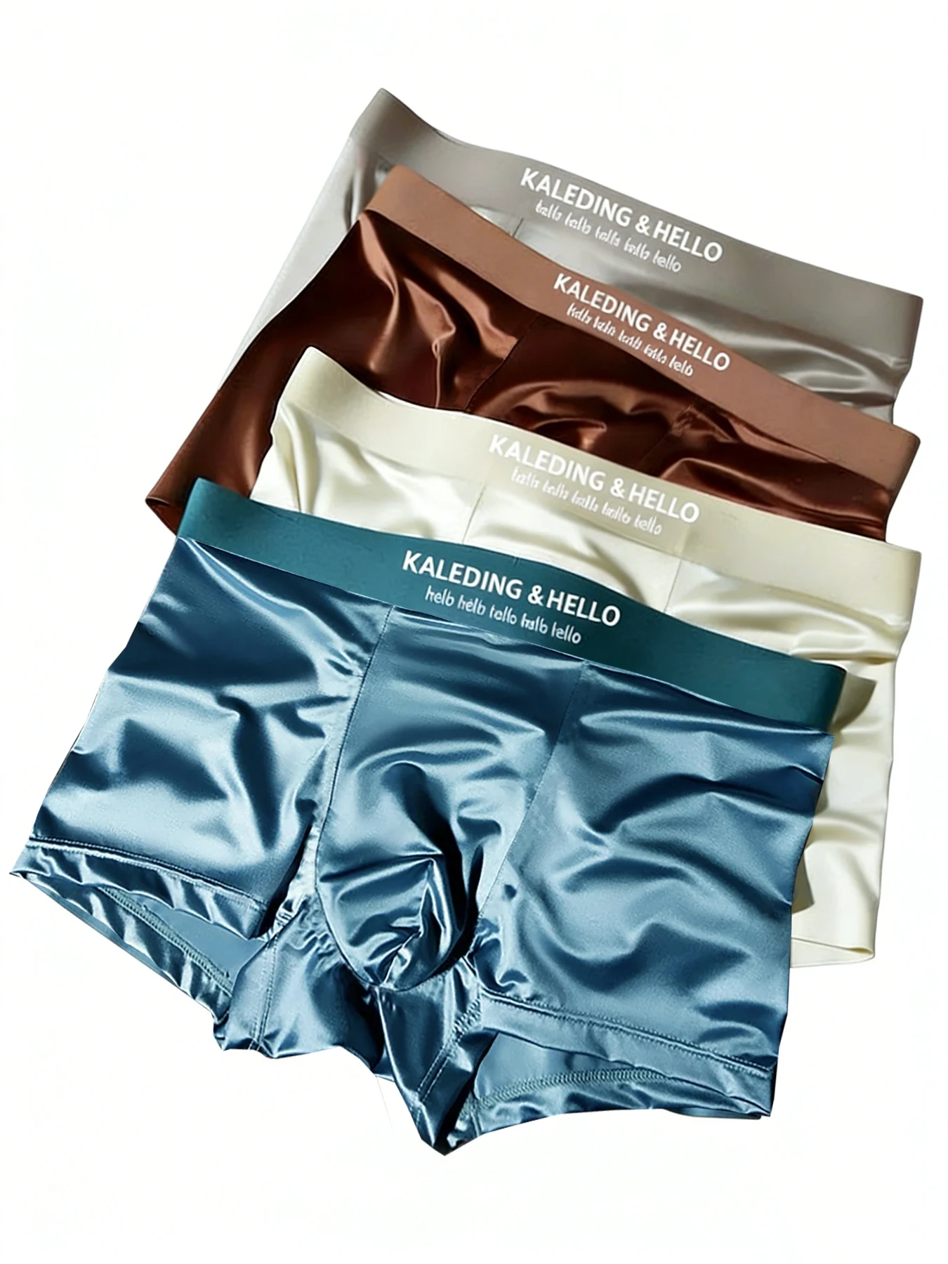 

Мужское нижнее белье из ледяного шелка, 4 шт., комфортные трусы-боксеры, модные, стильные, комплект.