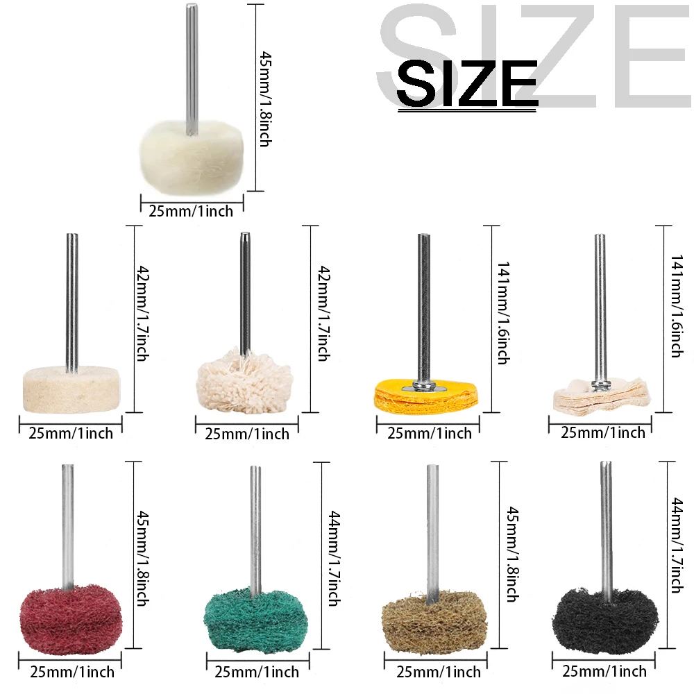 10 قطعة 25 مللي متر تلميع عجلة تلميع مجموعة مختبر الأسنان طب الأسنان Odontologia فرشاة تلميع عجلة أداة دوارة مع عرقوب 3 مللي متر