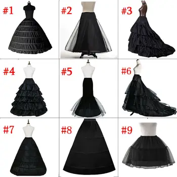 Schwarzer Hoop Langer Petticoat Krinoline Ballkleid Rock Unterrock Hochzeitsaccessoires