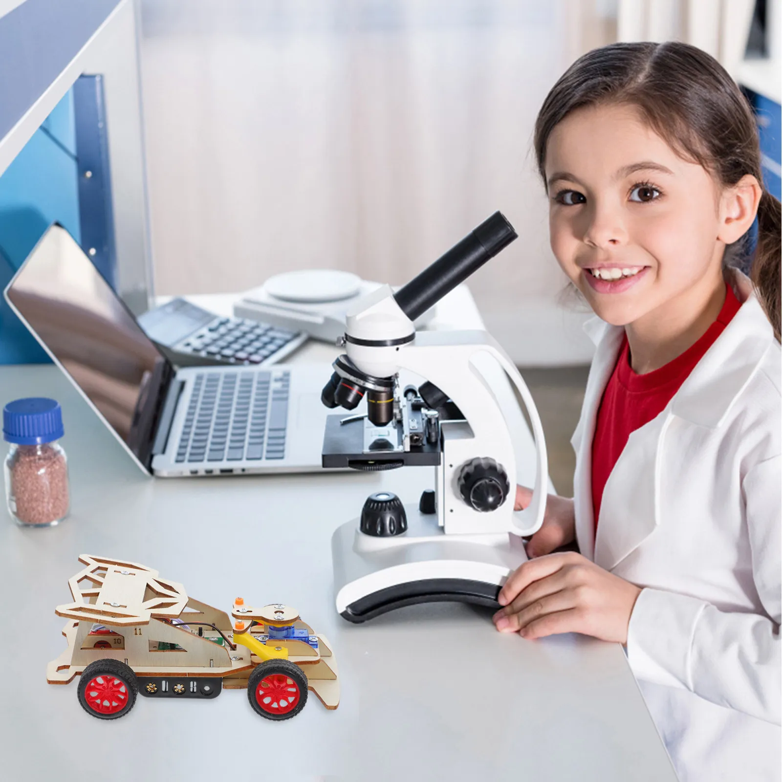 

Educational Racing Kit Diy Stem Car For Kids Science Experiment Remote Control Assembly Portable Building Set For Classroom