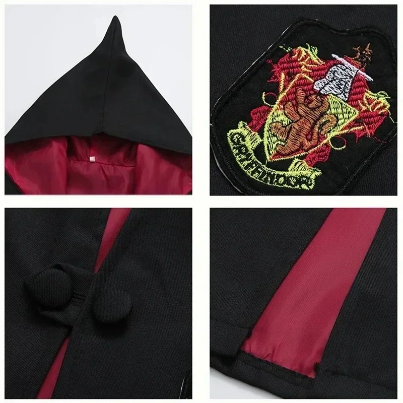 مجموعة أزياء المدرسة السحرية التنكرية، رداء سحري، ربطة عنق ووشاح، زي الهالوين للعب الأدوار الزي السحري #5