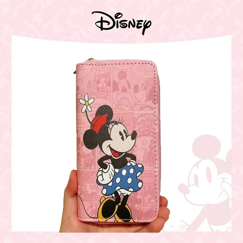

Disney Minnie New Women's Wallet Cartoon Long Women's Wallet Luxury Brand Fashion Girl Wallet Multiple Card Slots Large Capacity