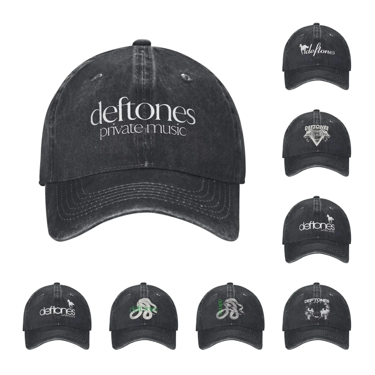 Deftones Snake  Singer Men Women Baseball Caps Private Music Album Distressed Denim Caps Hat Adjustable Fit Headwear