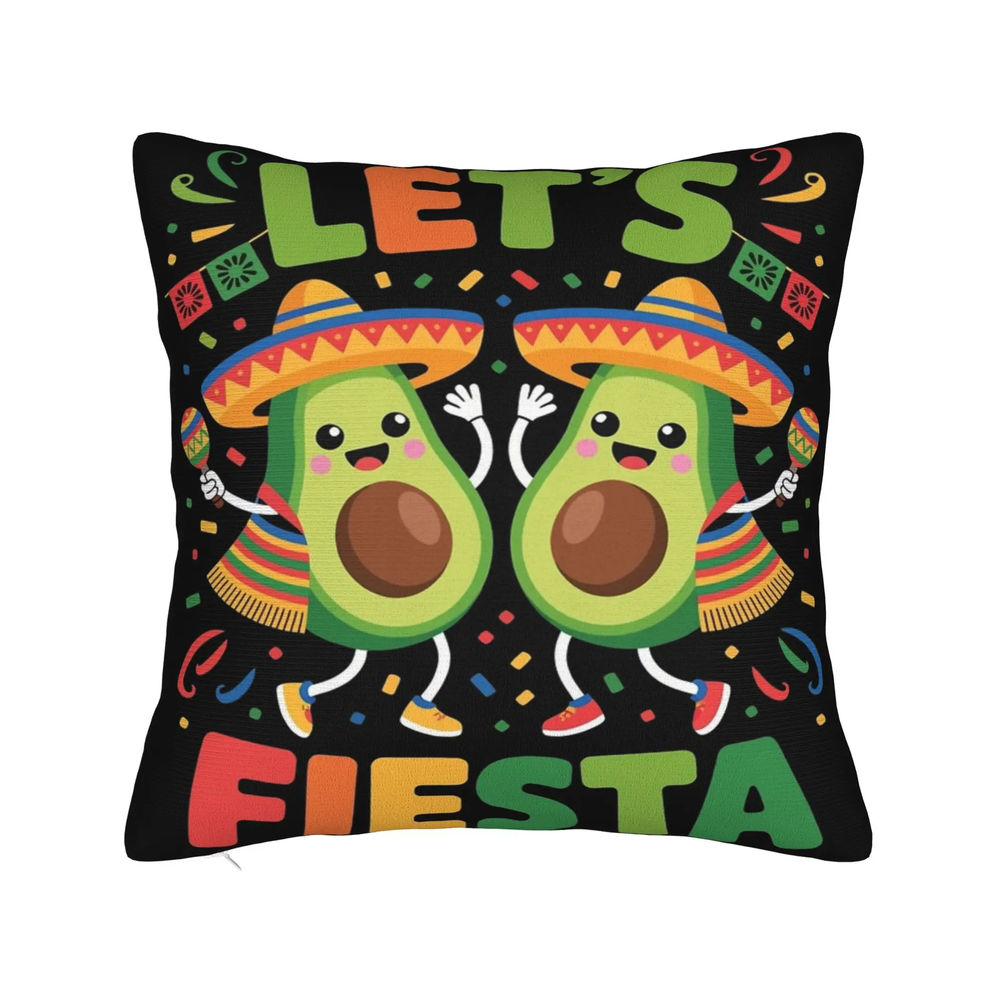 Decorative Pillowcases Let's Fiesta Cinco De Mayo  Product Seater  Pillow Case Cover Zipper Multi-Size
