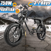 CMACEWHEEL K20 Electric Bicycle 750W Motor 48V17AH Lithium Battery Snow Electric Bike 20*4.0 inch Tire Adult City Road E-Bike
