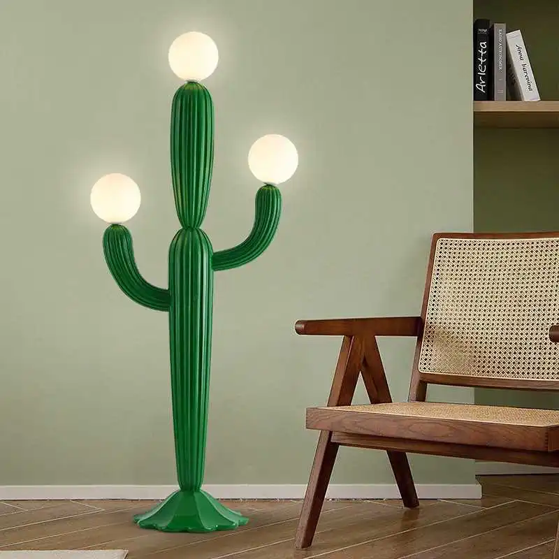 

Designer Cream Wind Cactus Floor Lamp Living Room Sofa Pastoral Superior Homestay Study Decoration