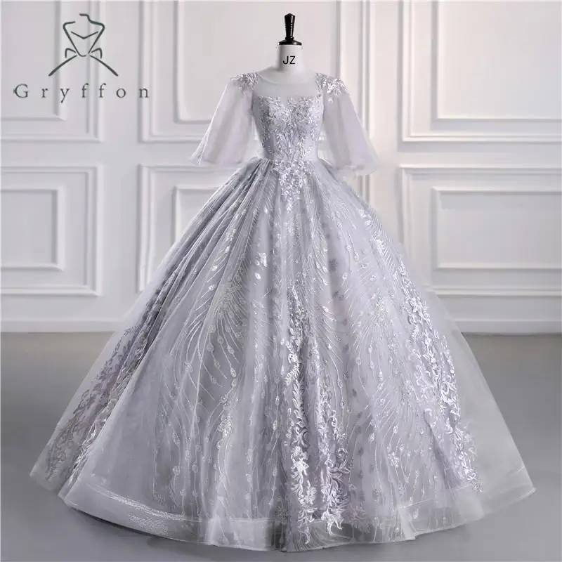 

New Vestidos 20220 Quinceanera Dresses Half Party Dress Luxury Lace Prom Dress Classic Ball Gown Robe De Bal Plus Size