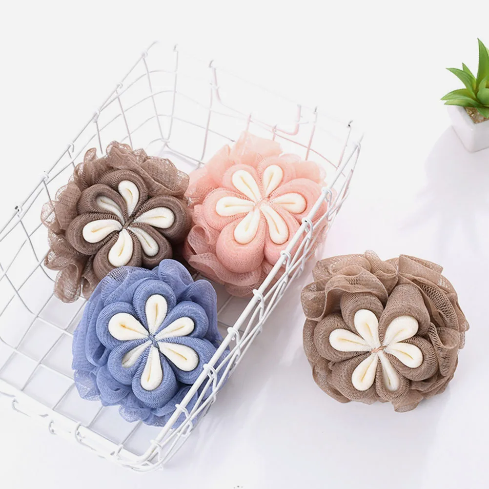 

3pcs Bath Loofah Sponge Puff Practical Bath Tools Home Use Small Size Scrubber Safe Skin Exfoliating Gently