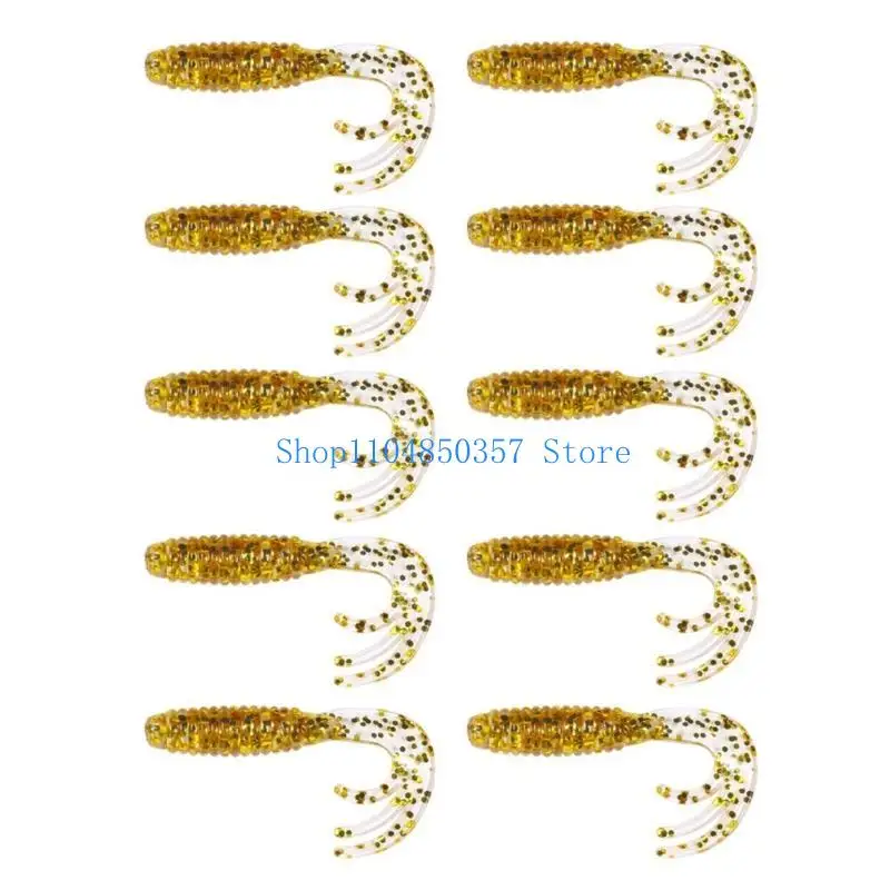 

Набор из 5 штук, 10 приманок для личинок с завитками на хвосте, мягкие наживки, рыболовные приманки