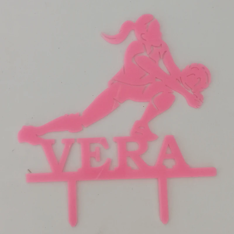 Personalized Volleyball Cake Topper Custom Name Age Girl Playing Volleyball Silhouette For Volleyball Player Birthday Topper