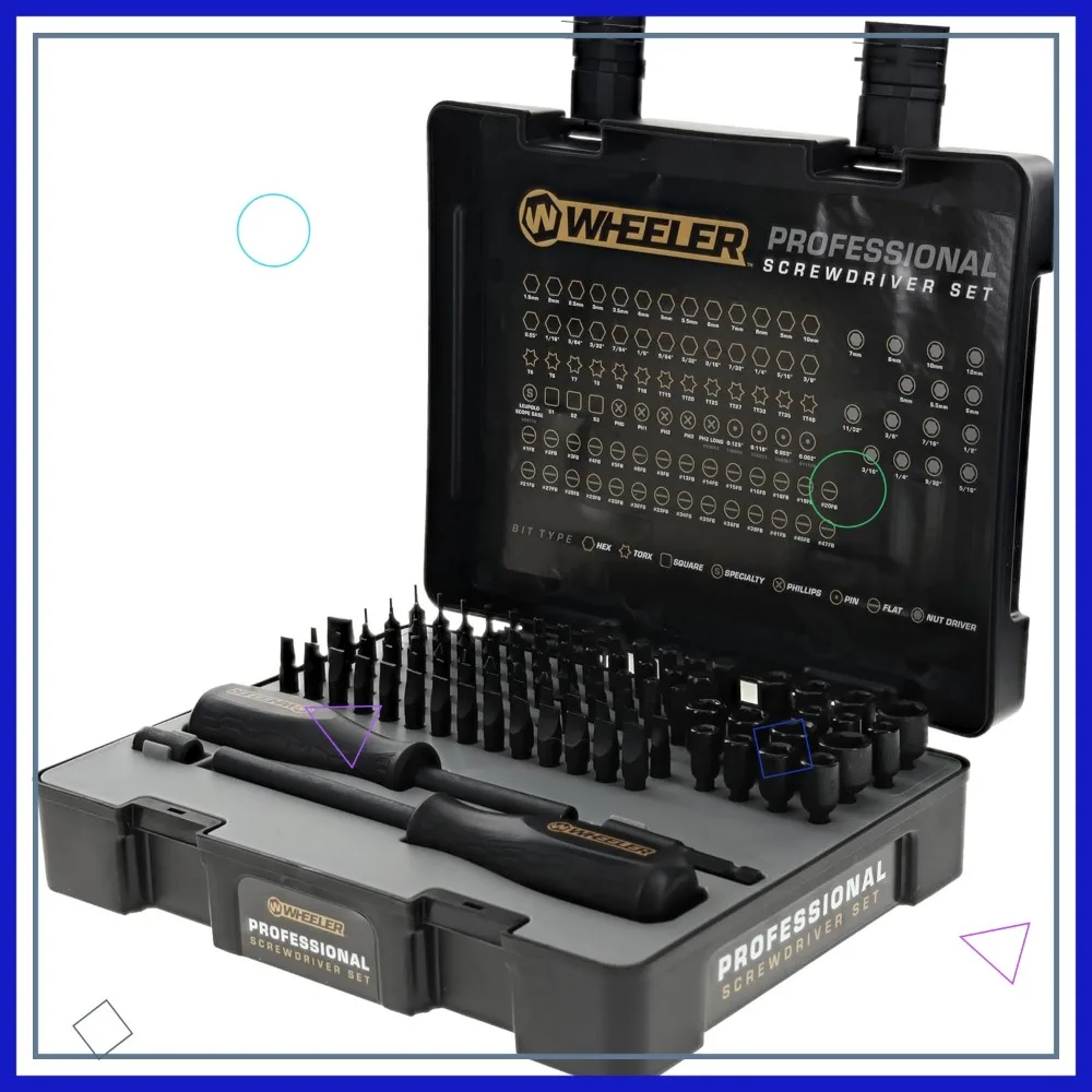 100-Piece Professional Screwdriver Set with Steel Construction, Metric & Standard Sizes, Storage Case for Gunsmithing
