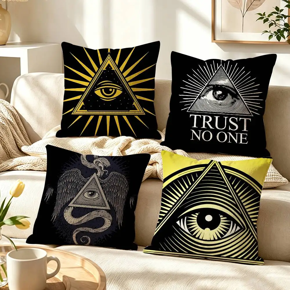 All-Seeing-Eye Illuminati symbol  Pillow Case Pattern Printed Pillowcase For Living Room Sofa Cushion Cover