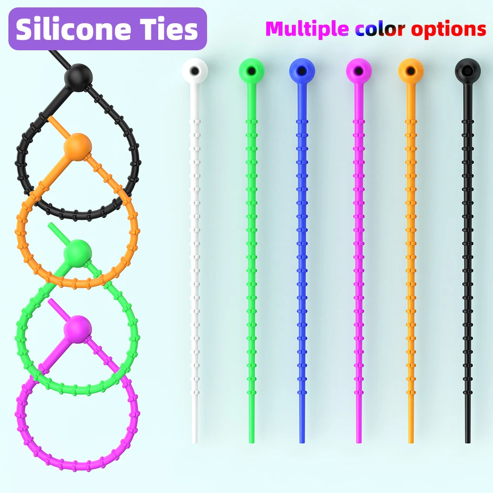 

Silicone Reusable Cable Wire Organizer Winder Storage Holder Bag Ties Cord Bag Clip Food Saver Earphone Line Tidy Clips Straps