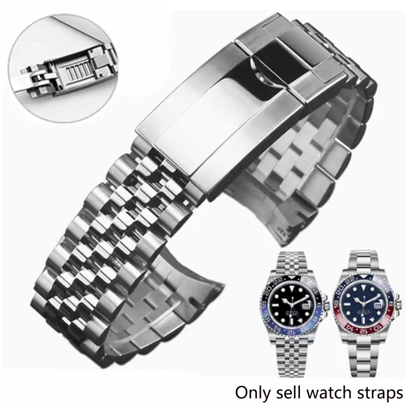 

Jubilee Watchband For Rolex Sub GMT Yacht Daytona 20mm 21mm Men's Strap Luxury watch chain Mod Parts Replacement Accessories