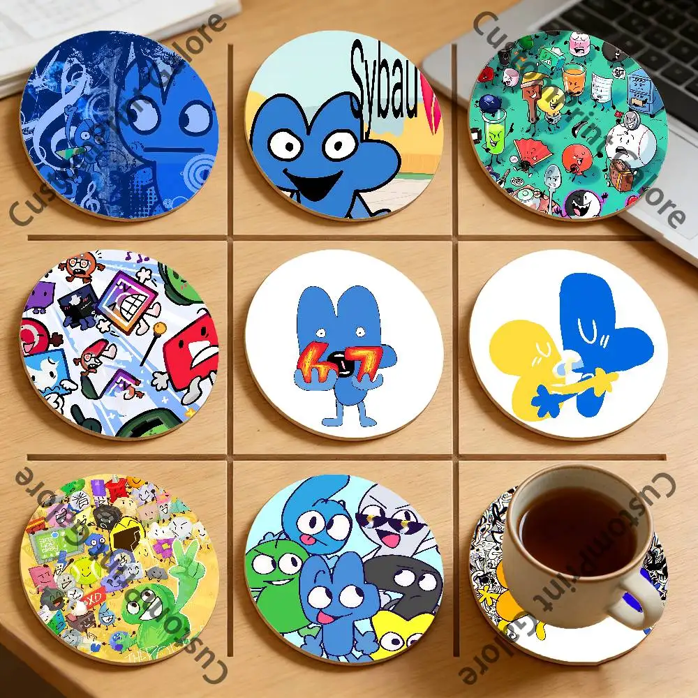 

Object Show B-BFDI Eco-Friendly Pine Coasters HD Print Design Non-Slip, Heat-Resistant Table Protection