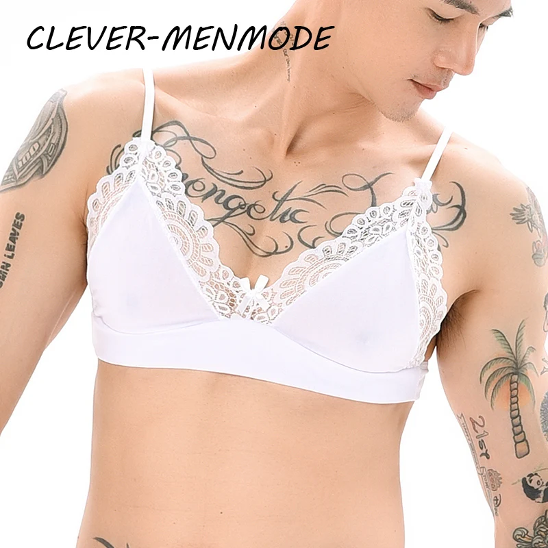 

Мужское нижнее белье, регулируемый Эротический бюстгальтер, кружевная Пижама с бантом, ультратонкие сексуальные дышащие прозрачные трусики для геев