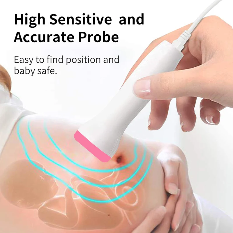 2.5MHz Ultrasound Doppler Fetal Portable Baby Monitor Pregnancy Women Heart Rate Monitor No Radiation Sonar for Home