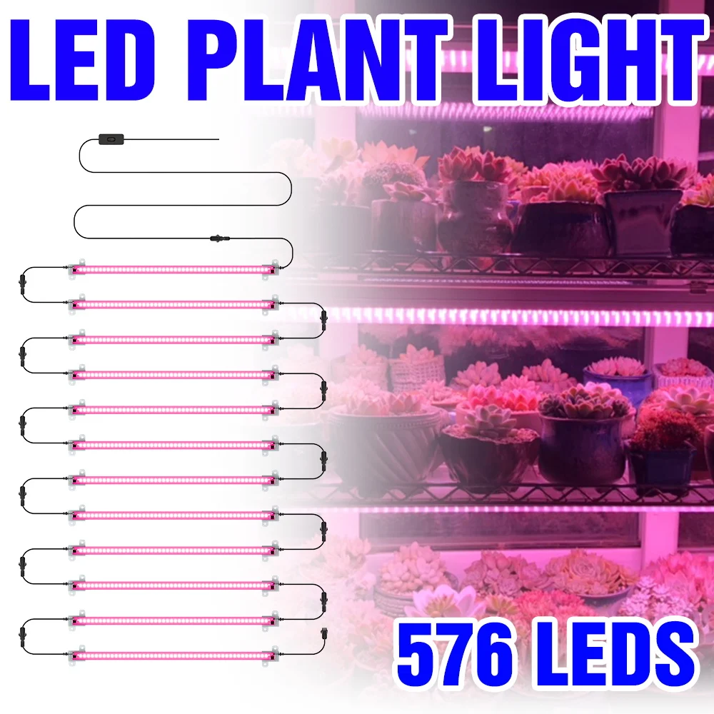 

LED Plant Grow Light Strip Indoor Full Spectrum Hydroponic Fill Lamp Greenhouse Tent Flower Potted Vegs Cultivation Lighting