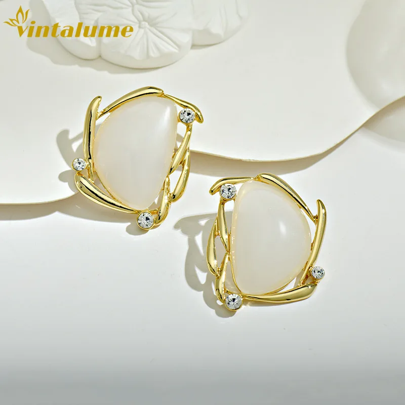 

Серьги-гвоздики Vintalume из цветной смолы с фианитами, геометрические, модные, для женщин, уникальные, стильные, простые, массивные, большие, для вечеринок, подарок