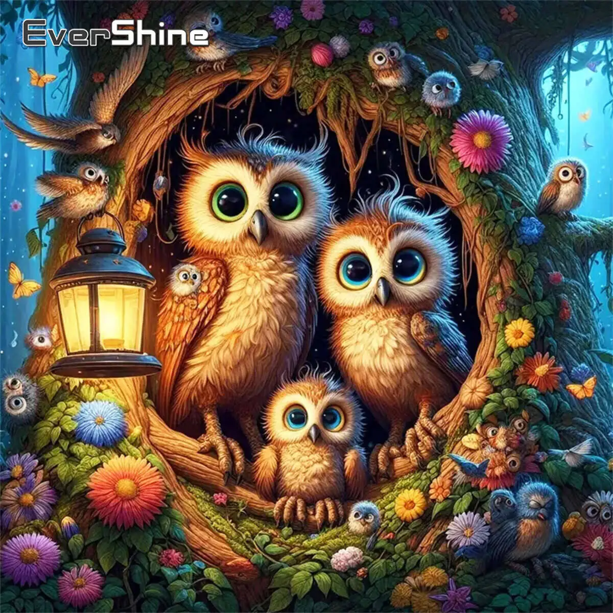 Evershine Vollquadrat Rund Diamant Stickerei Vogel Geeignet Für Anfänger Malerei Tier Eule Diamant Mosaik Cartoon Kind Geschenk